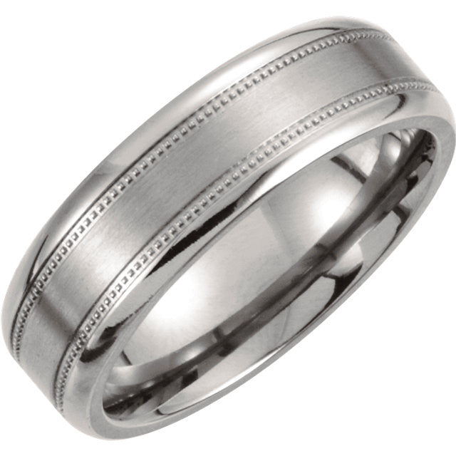 12.5 > Band > Milgrain > Center & Polished > Finish > Satin > 7mm