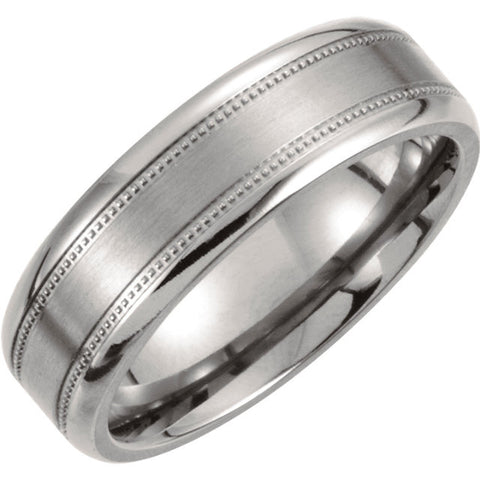 12.5 > Band > Milgrain > Center & Polished > Finish > Satin > 7mm