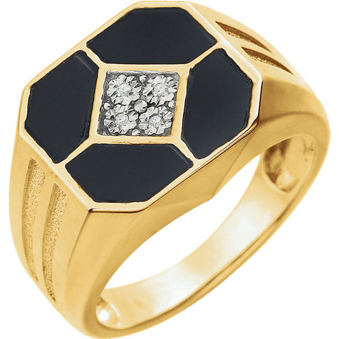 Ring > Diamond > .02 CTW > & > Onyx > Men's.*Multiple Diamond Cuts and Weights available*