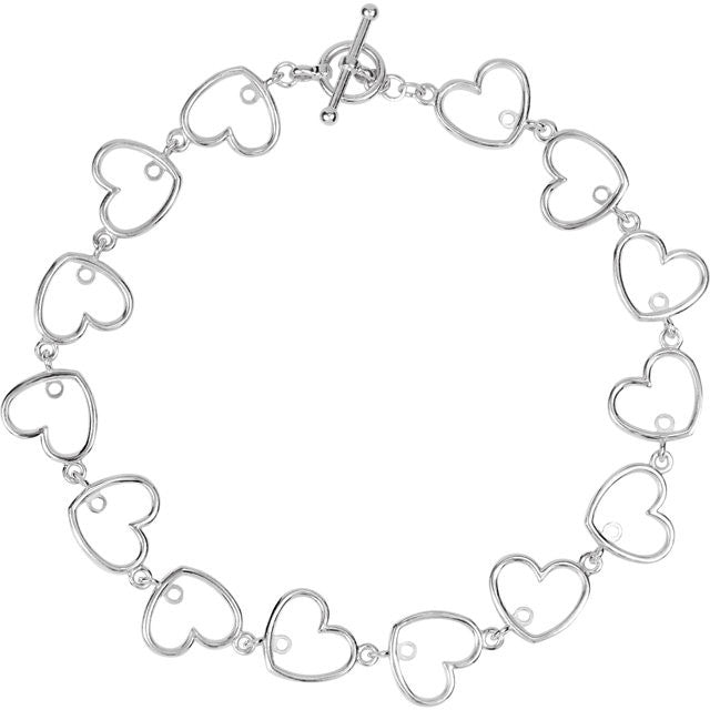 Bracelet > 8" > Heart > Amethyst