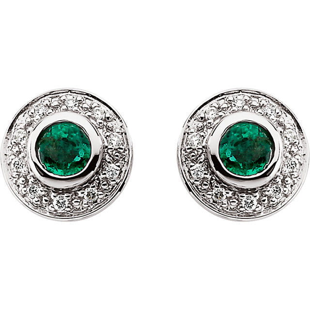 Earrings > Diamond > CTW > 1/Emerald & 1 > Round > 3.5mm