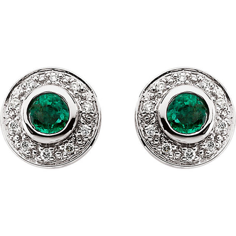 Earrings > Diamond > CTW > 1/Emerald & 1 > Round > 3.5mm
