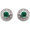 Earrings > Diamond > CTW > 1/Emerald & 1 > Round > 3.5mm