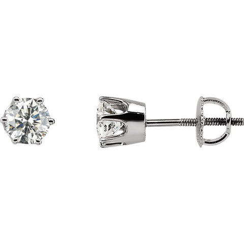 Earrings > Stud > Post > Threaded > Diamond > CTW > 1