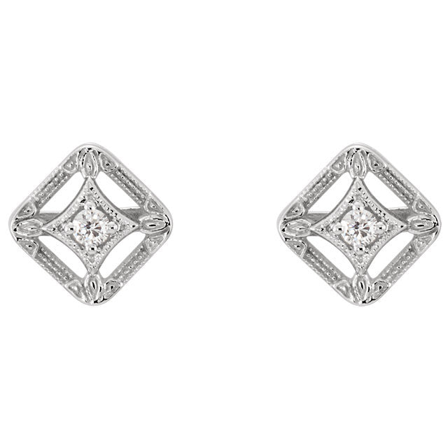 Earrings > Filigree > Diamond > .075 CTW