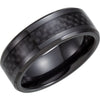 Inlay > Fiber > Carbon > Black > with > Band > Beveled > 8mm