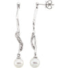 Earrings > Diamond > .07 CTW > & > Pearl > Cultured > Freshwater