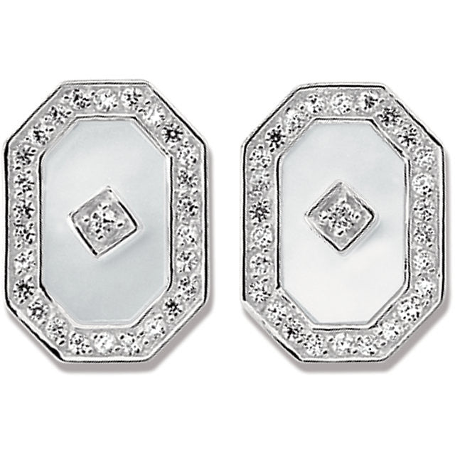 Earrings > Zirconia > Pearl & Cubic > of > Mother