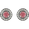 Earrings > Diamond > CTW > 1/Tourmaline & 1 > Pink