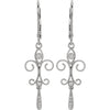 Earrings > Back > Lever > Fleur-de-Lis > Diamond > .08 CTW