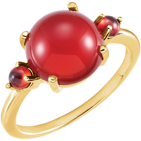 Ring > Garnet > Carnelian & Mozambique > Genuine