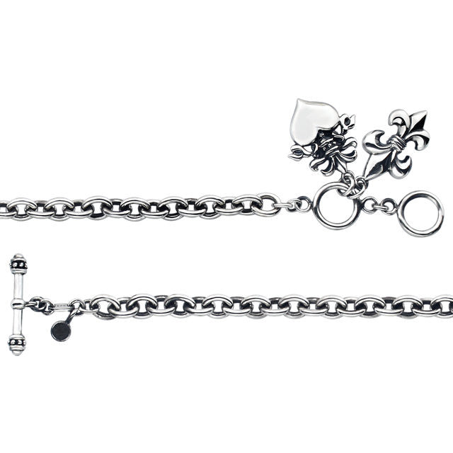 Bracelet > 8" > Charm > Lis & Heart-De-Lis