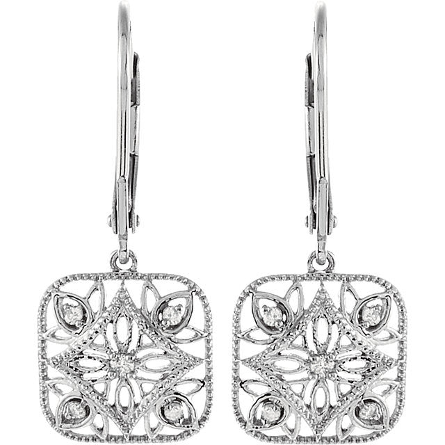 Earrings > Back > Lever > Diamond > 1/10 CTW