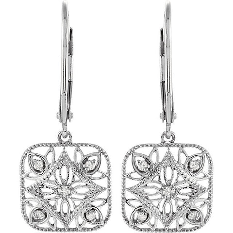 Earrings > Back > Lever > Diamond > 1/10 CTW