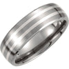 Band > Finish > Satin > 7mm > Inlay > Silver > Titanium & Sterling