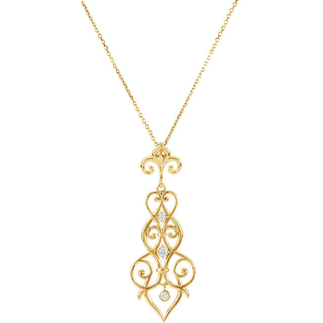 Necklace > 18" > Decorative > Diamond > 1/6 CTW