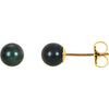 Earrings > Pearl > Cultured > Akoya > Black > 7mm