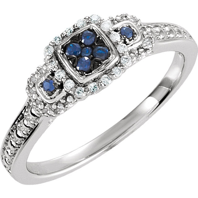 Ring > Sapphire & Diamond > Blue > Genuine