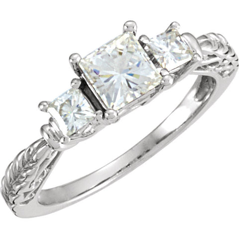 Ring > Anniversary > 3-Stone > Moissanite > Created