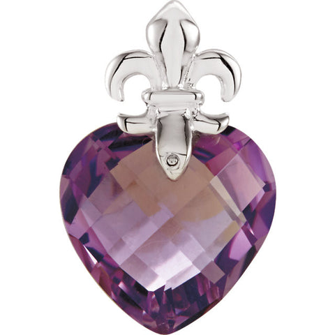 Pendant > Design > Fleur-de-lis > with > Amethyst