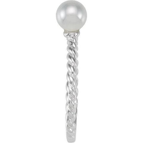 Ring > Pearl > Glass > 6mm > White > Stackable
