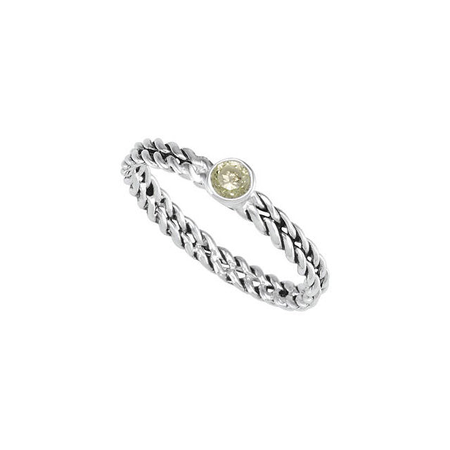 Ring > CZ > Colored > Peridot > Stackable
