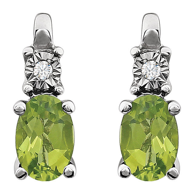 Earrings > Accented > Diamond > .02 CTW > & > Sapphire > Pink > Created