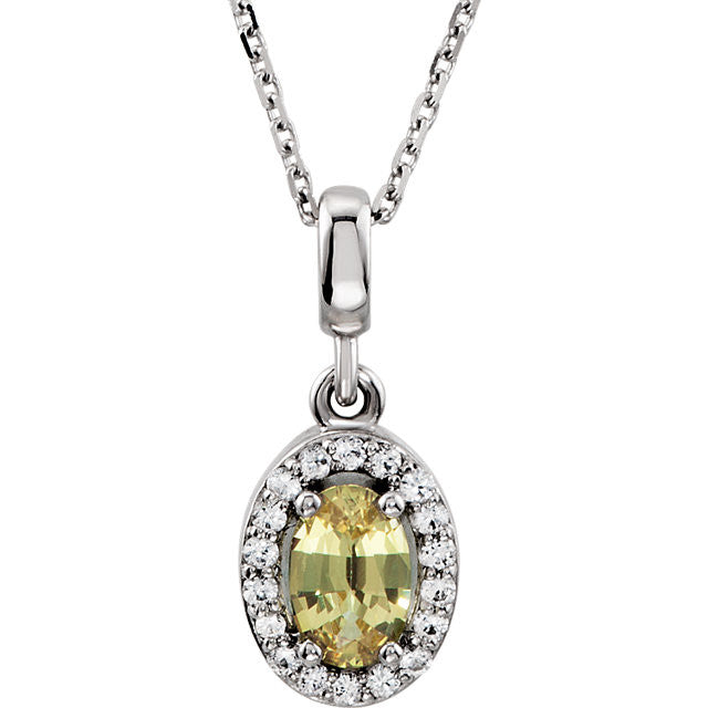 Necklace > 18" > Sapphire > Halo-Styled