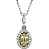 Necklace > 18" > Sapphire > Halo-Styled