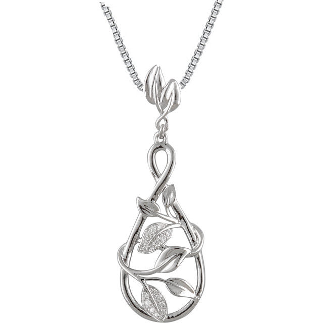 Necklace > 18" > Leaf > Infinity-Inspired > Diamond > 1/10 CTW