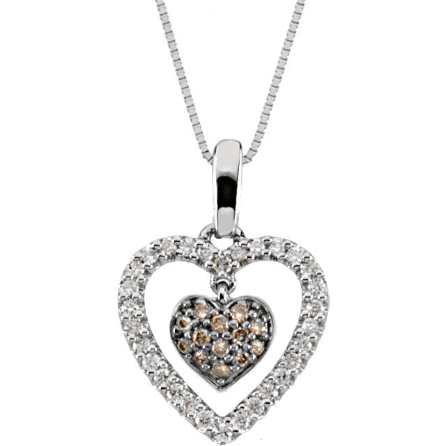 Necklace > 18" > Heart > Diamond > 1/4 CTW