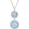Necklace > 18" > Rope-Styled > Topaz > Blue > Sky > Round > 12mm & 16mm