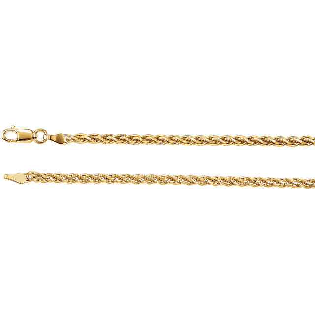 Chain > 24" > Wheat > Cut > Diamond > 2mm