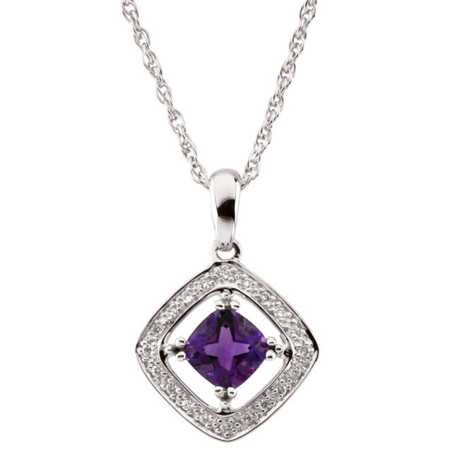 Necklace > Amethyst & Diamond > Genuine