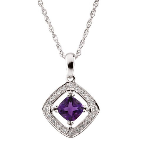 Necklace > Amethyst & Diamond > Genuine
