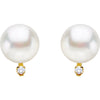 Earrings > Diamond > .02 CTW > & > Pearl > Freshwater > 6-6.9mm