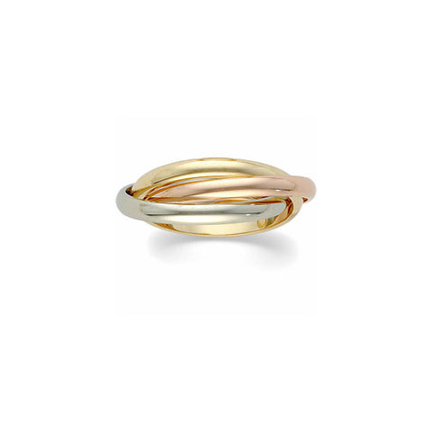 .5 > Ring > Rolling > Band > Three > 2.5mm > White > Rose & 14kt > 14kt > Yellow, > 14kt
