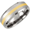 .5 > Band > Finish > Titanium & 14kt > Beveled > 8mm > Inlay > Yellow > Titanium & 14kt