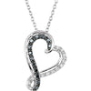 Necklace > 18" > Heart > Diamond > Black & White > 1/5 CTW