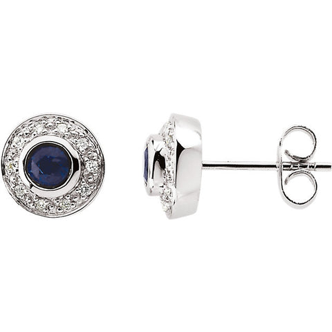 Earrings > Diamond > CTW > 1/Sapphire & 1 > Round > 3.5mm