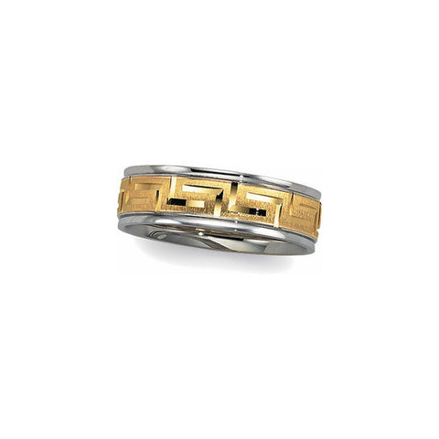 Band > Design > Key > Greek > Comfort-Fit > 7mm > Two-Tone