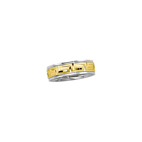 Band > Design > Key > Greek > Comfort-Fit > 7mm > Two-Tone