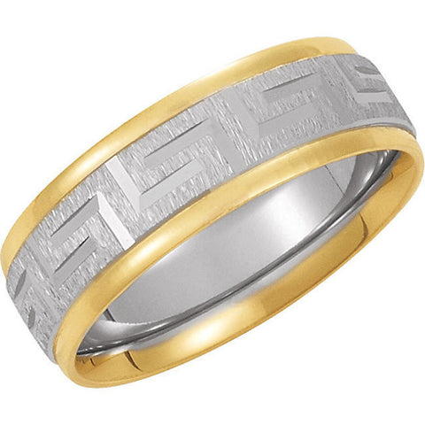 Band > Design > Fit > Comfort > Two-Tone > 7mm > White > Yellow & 14kt > 14kt