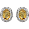 Earrings > Diamond > .02 CTW > & > Citrine