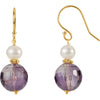 Earrings > Pearl & Amethyst > Cultured > Freshwater