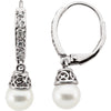 Earrings > Diamond > 1/5 CTW > and > Pearl > Freshwater > 6.5-7mm
