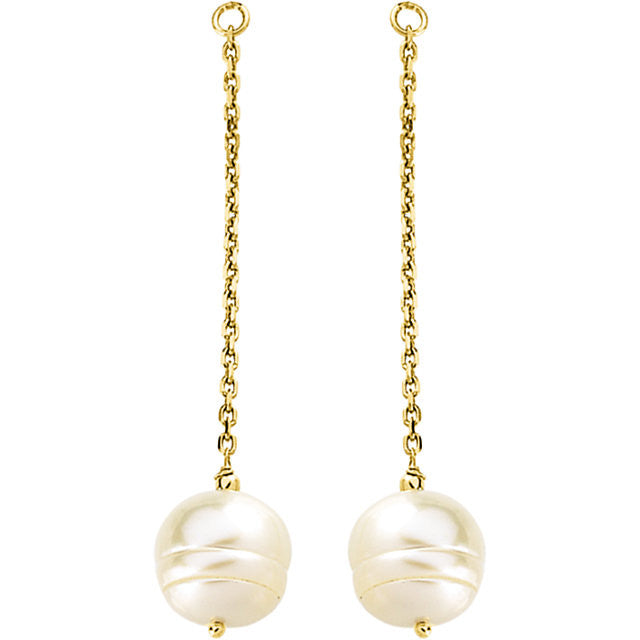 Jackets > Earring > Pearl > Cultured > Freshwater > 9-11mm