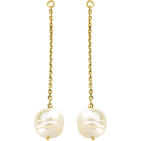 Jackets > Earring > Pearl > Cultured > Freshwater > 9-11mm
