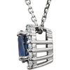 Necklace > 18" > Diamond > CTW > 1/Sapphire & 1 > Blue