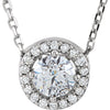 Necklace > 16" > Halo-Styled > Diamond > 1/4 CTW